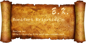 Bonifert Krisztián névjegykártya